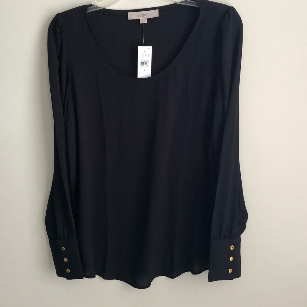 NWT Black Loft Long Sleeve Top